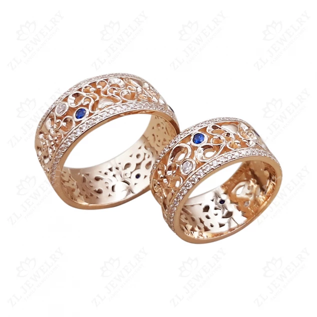 Wedding ring &quot;Wonderful patterns&quot; in red gold Photo-7