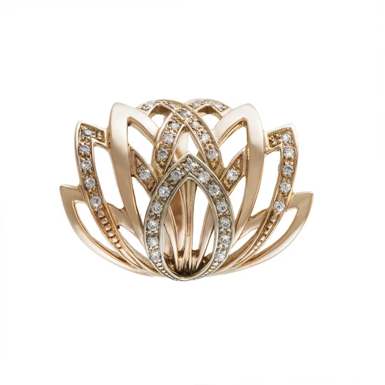 Ring &quot;Wing of the Firebird&quot; with stones