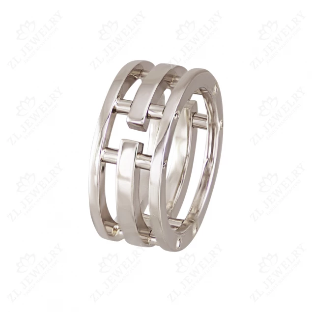 Wedding ring "Halves" in white gold Photo-5