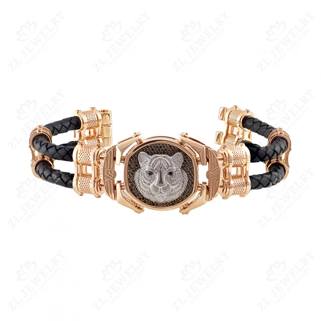 Bracelet "Tiger" on leather Photo-1