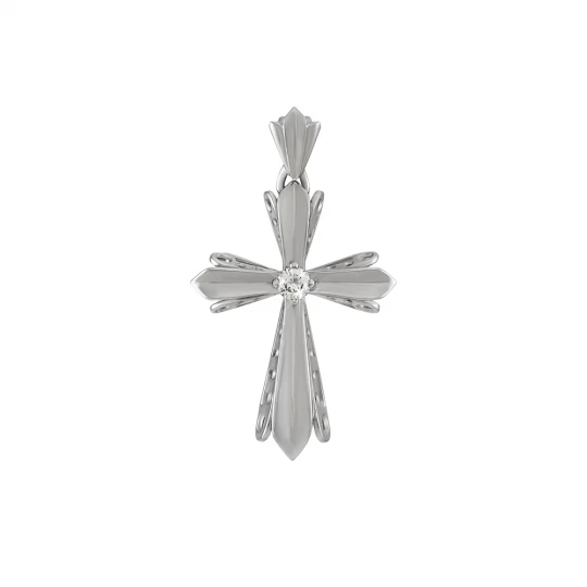 Cross without crucifixion with diamond