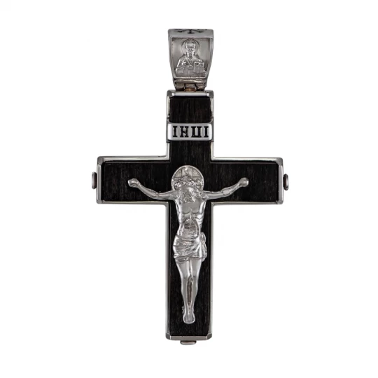 Cross on a tree in white gold