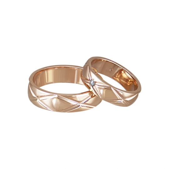 Wedding rings "Interlacing" with stones