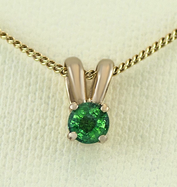 Necklace &quot;Affection&quot; with a green stone Photo-1