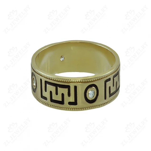 Rings &quot;Greek ornament&quot; with enamel