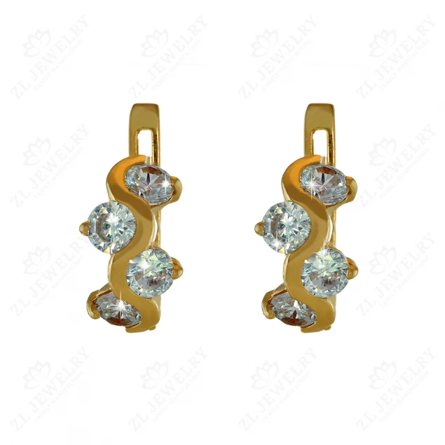 Earrings "Brook" with white stones