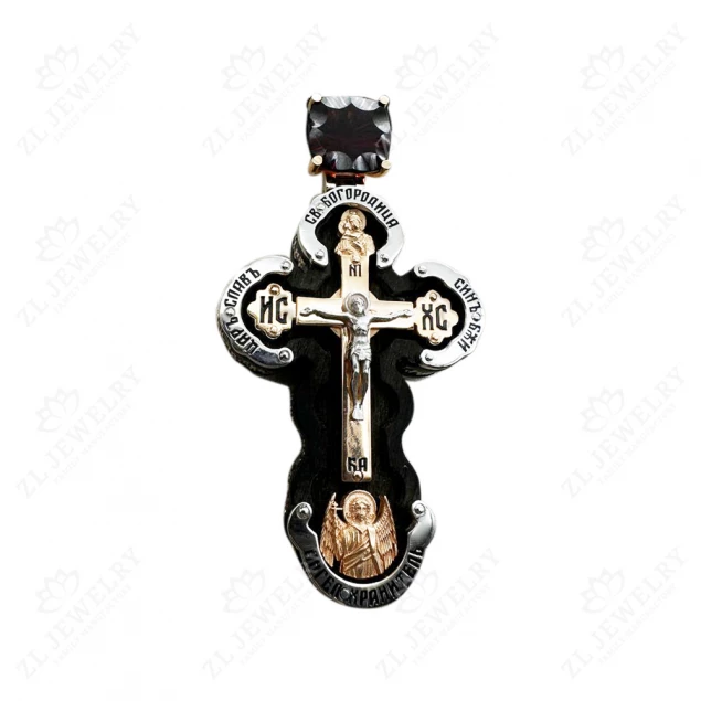 &quot;Guardians&quot; cross with garnet