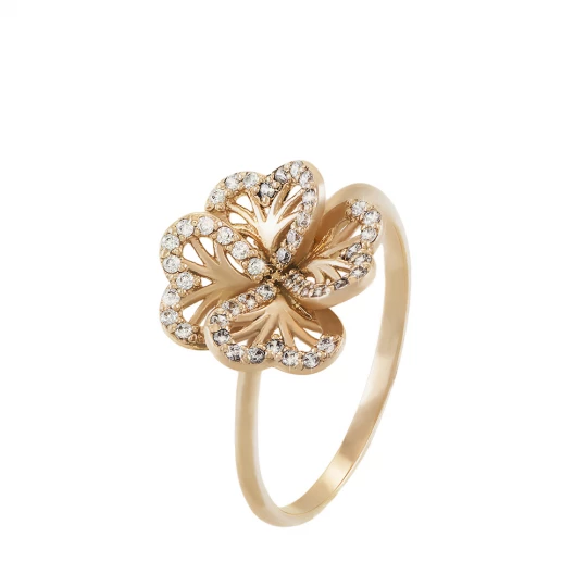Кольцо с 3 бриллиантами из золота | Уникальный дизайн и великолепное качество
