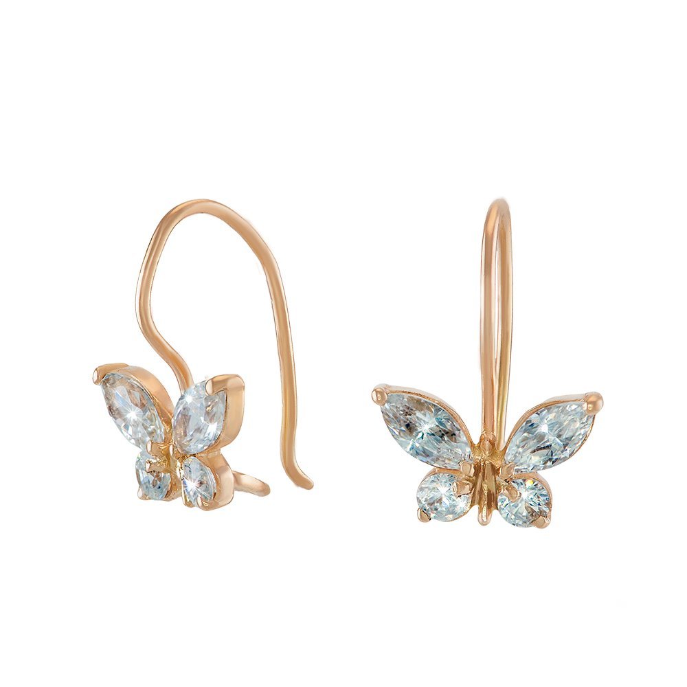 Kolczyki „Motyle” z dużymi kamieniami