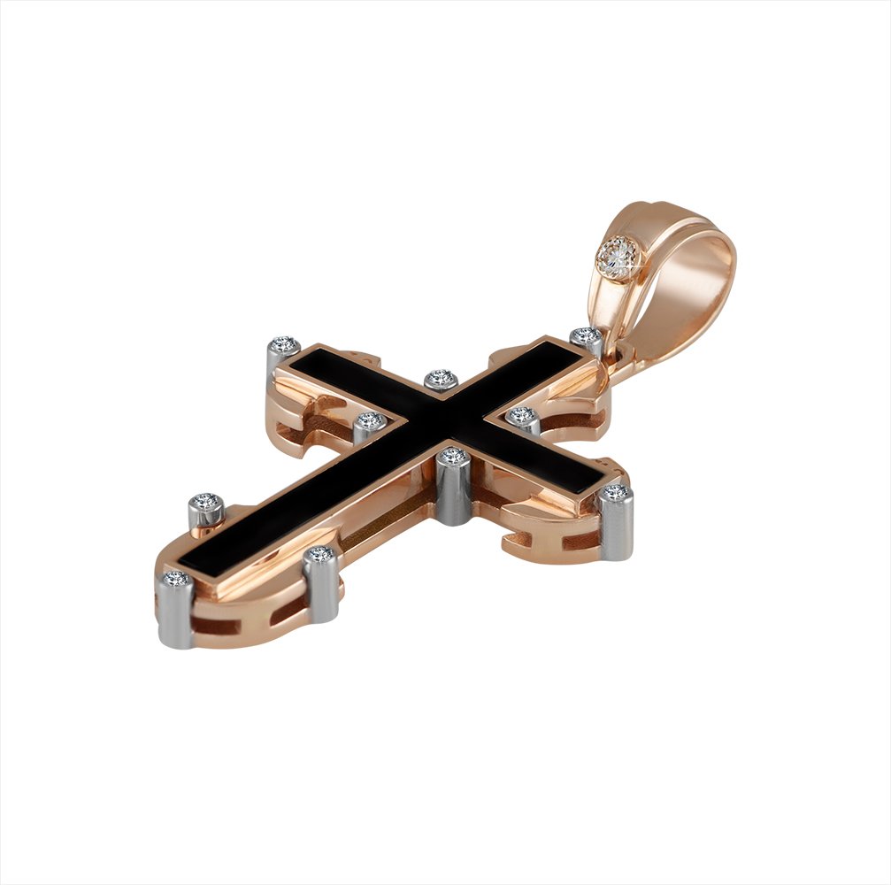 Krzyż z czarną emalią - obrazek 4