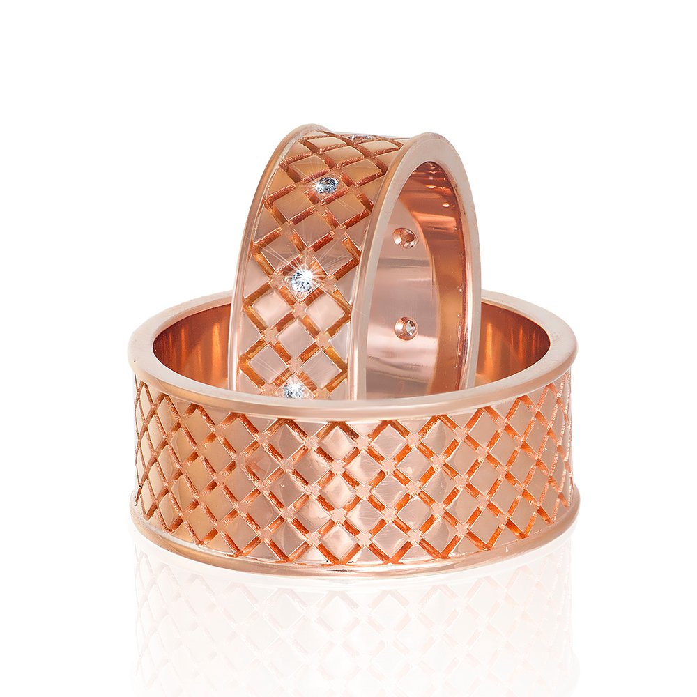 Wedding bands with ornament "Small rhombus" - obrazek 2