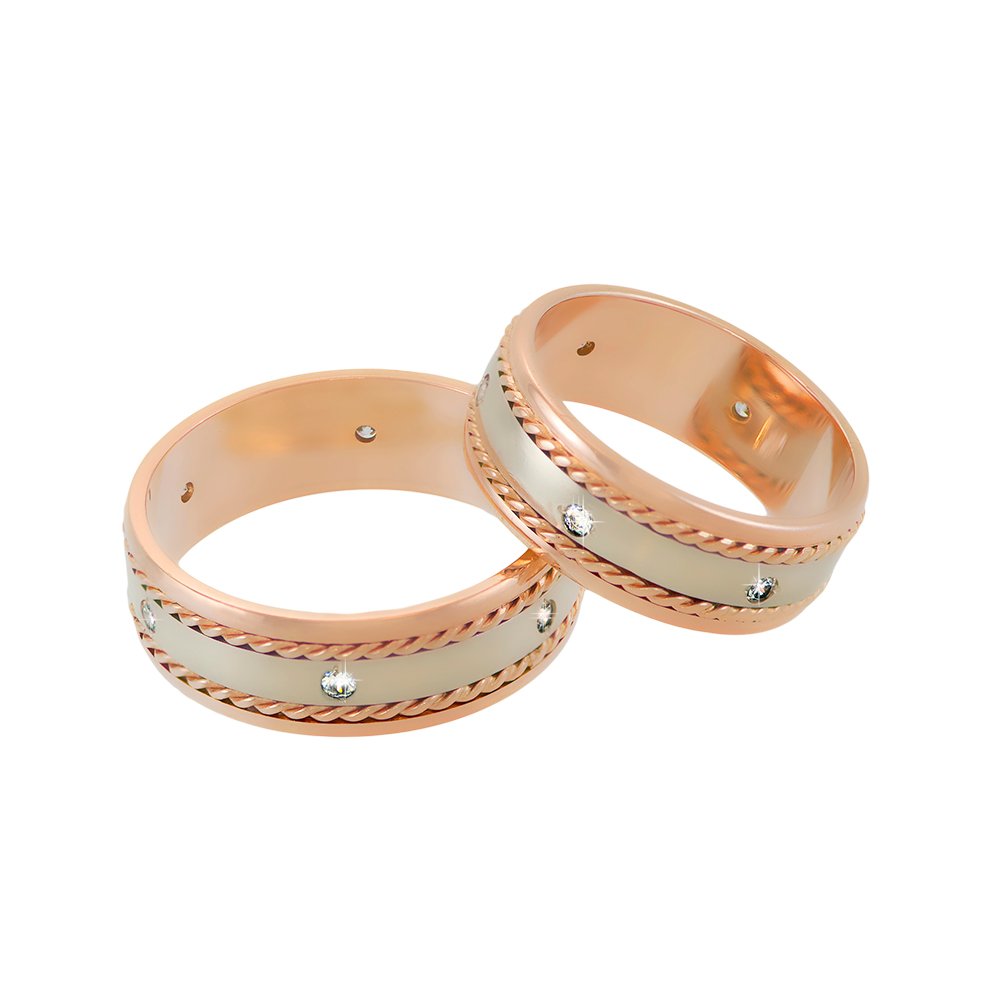 Обручки "Історія Кохання" з діамантами - Зображення 3