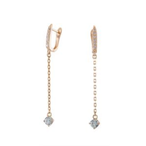 Kolczyki „Wodospad” z kamieniem