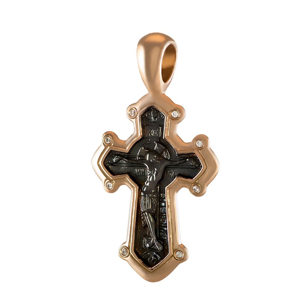 Pełny krzyż z ukrzyżowaniem z kamieniami