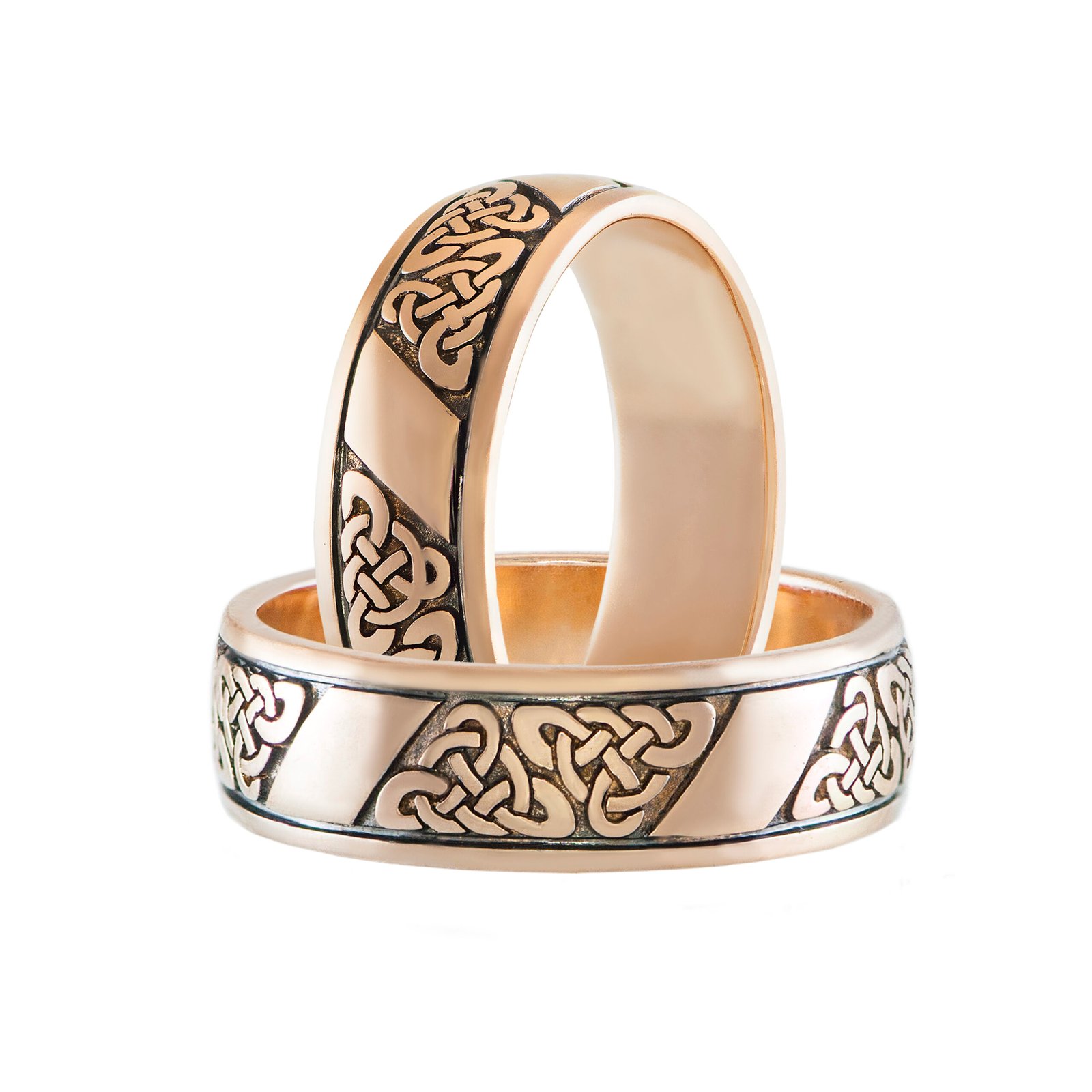 Obrączki "Trikvetr" z emalią - obrazek 3