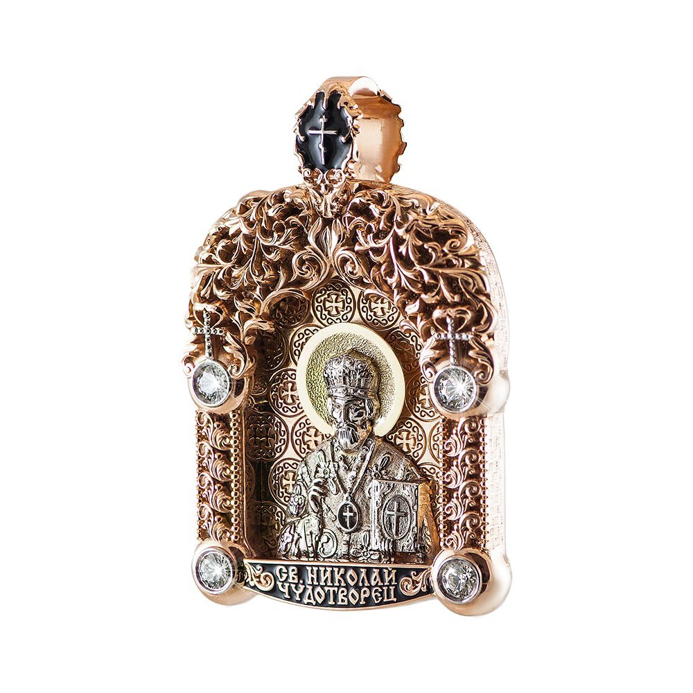 Ikona „Mikołaj Cudotwórca” z kamieniami