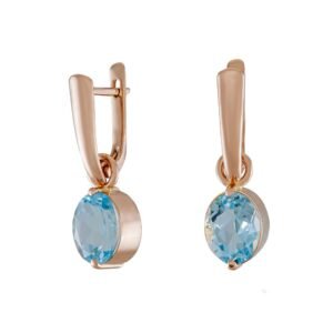 Złote kolczyki z topazem