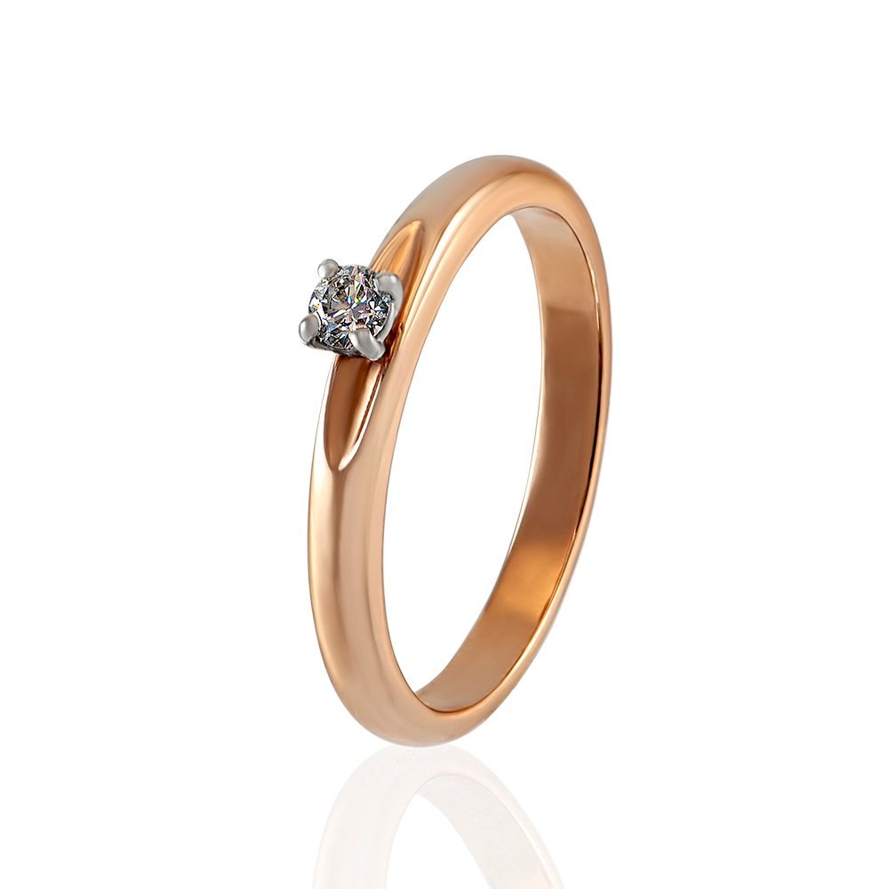 Złoty pierścionek zaręczynowy "Parallels"