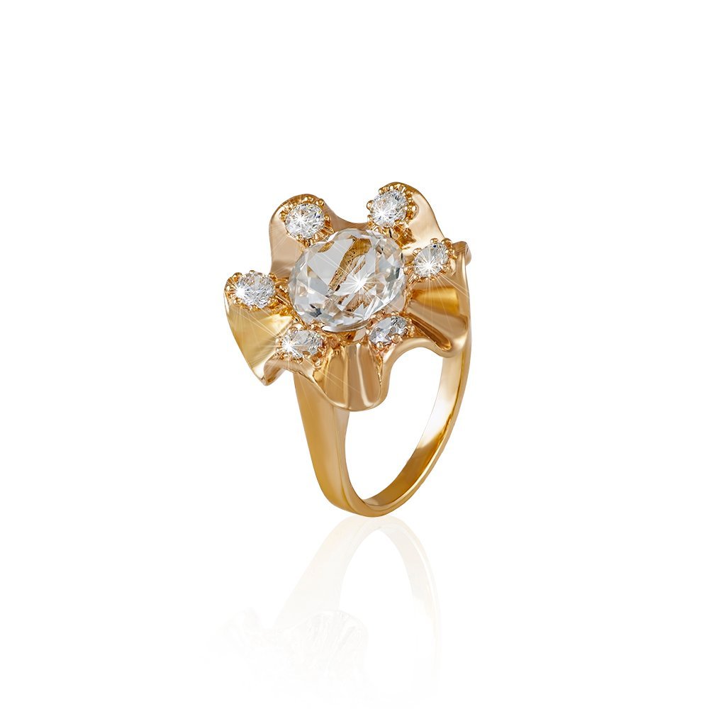 Pierścionek "Veselka" z szafirami i plbinem