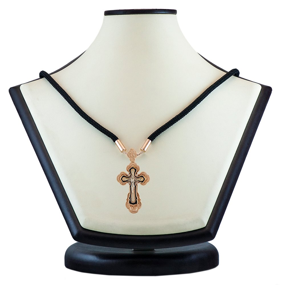 Хрест ажурний з чорною емаллю - Зображення 4