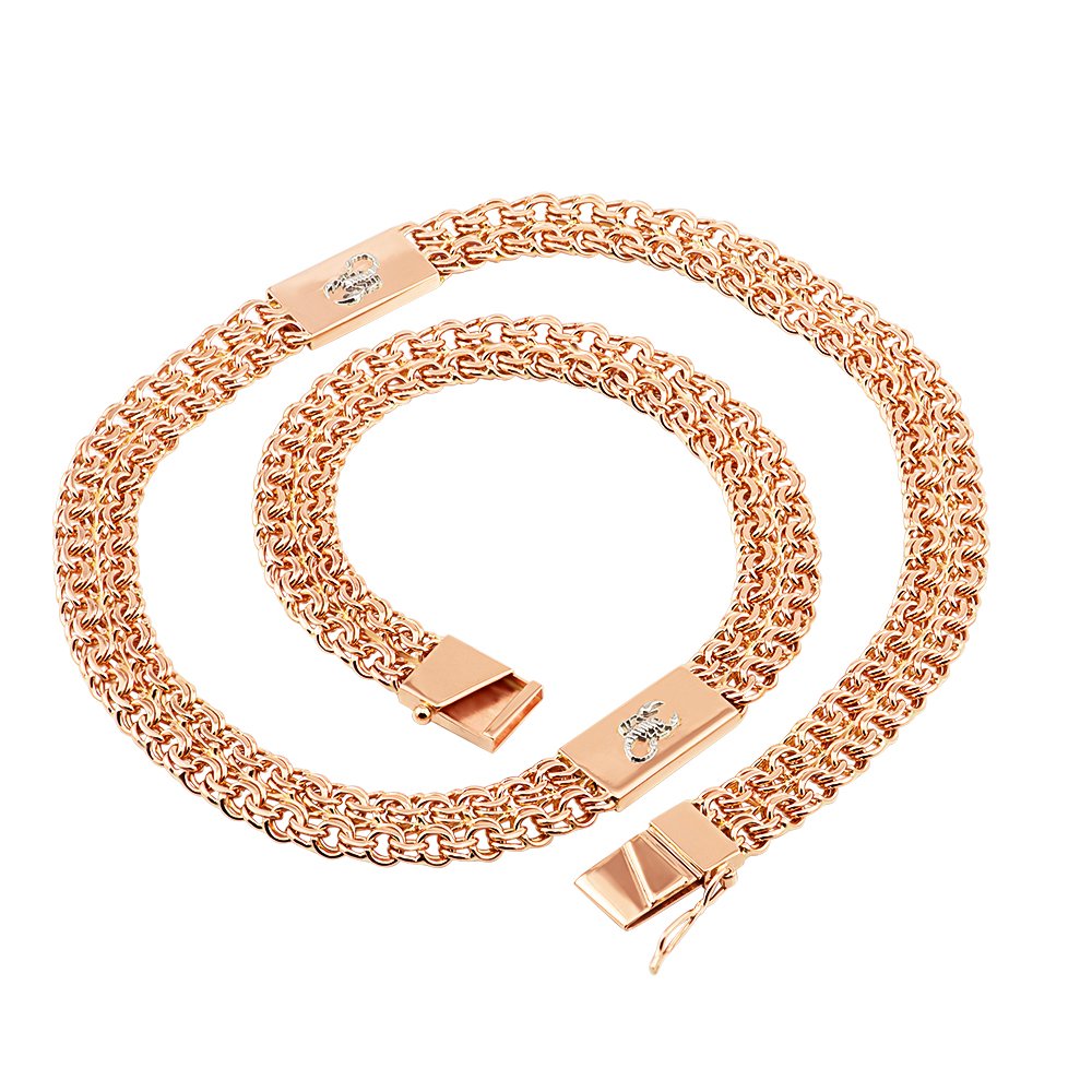 Ланцюг "Подвійний Бісмарк" зі вставками скорпіона - Зображення 3