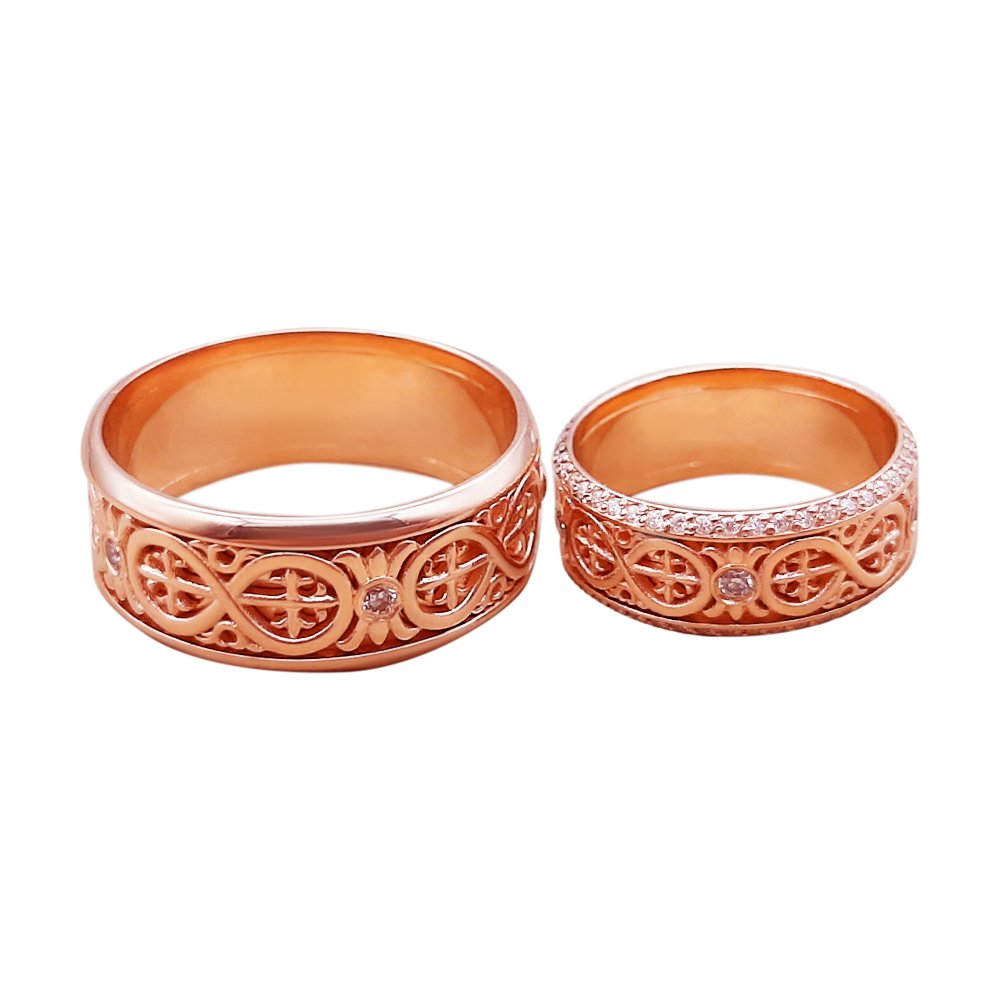 Обручка з орнаментом та камінням - Зображення 3