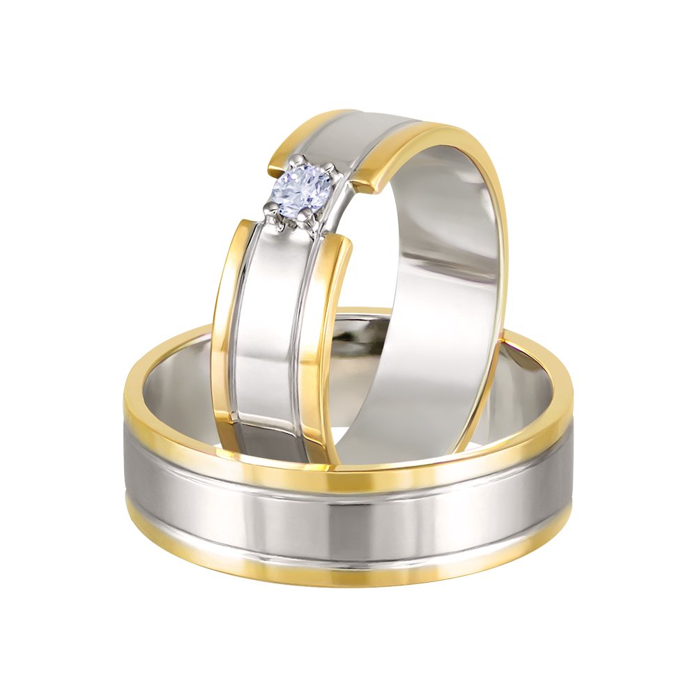 Obrączka ślubna "Połówki" - obrazek 3