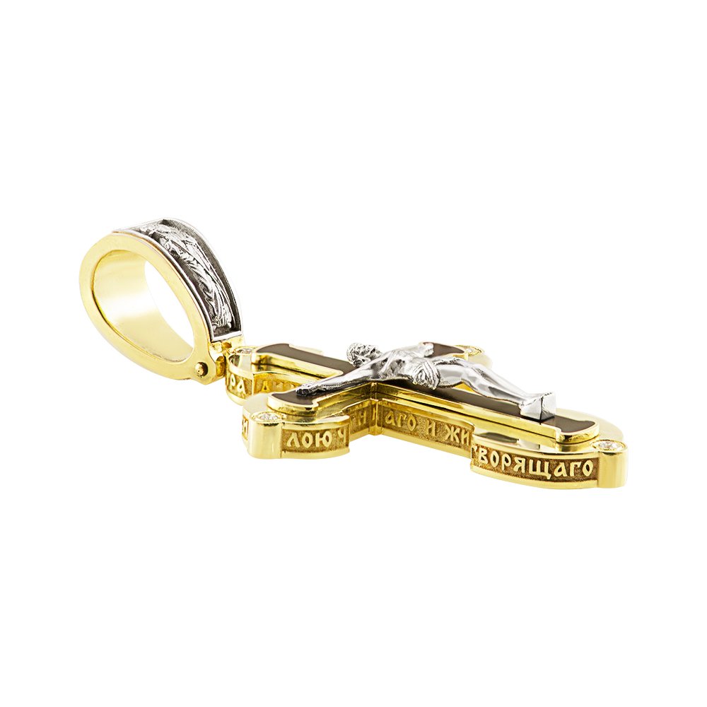 Krzyż z cytrynowego złota z twarzami świętych - obrazek 3