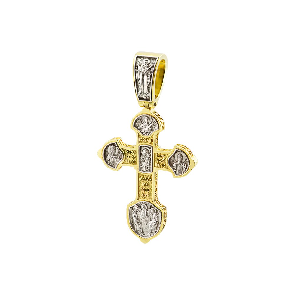 Krzyż z cytrynowego złota z twarzami świętych - obrazek 4