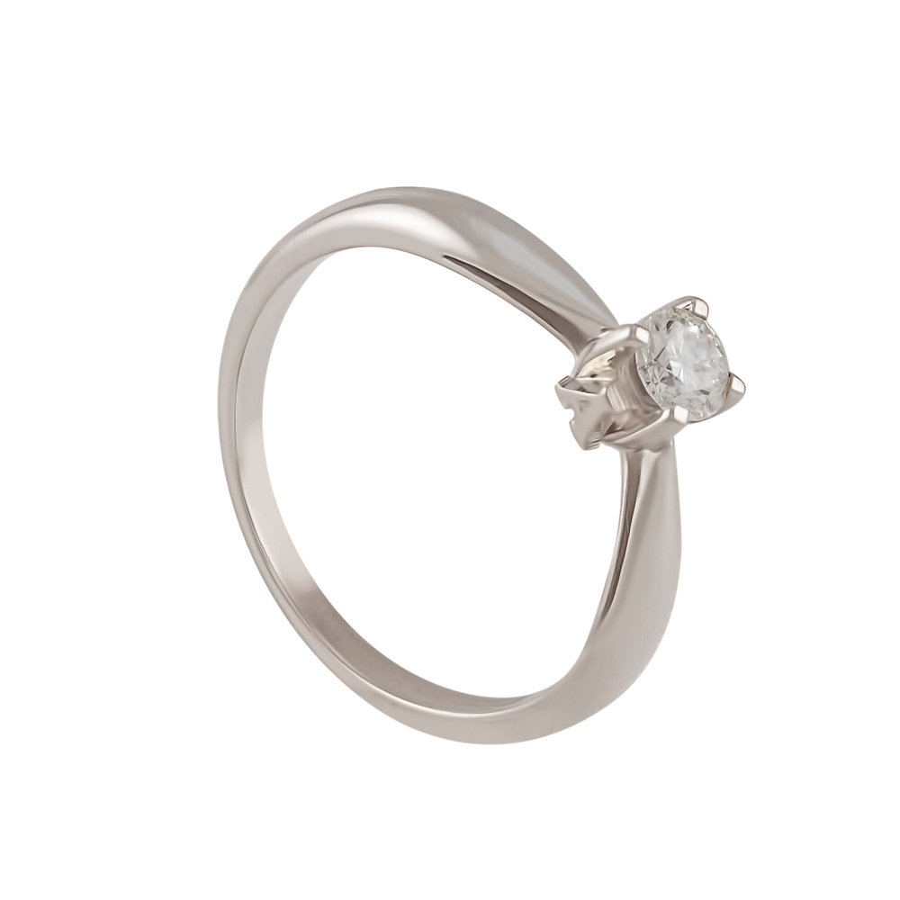 Pierścionek zaręczynowy z białego złota z inicjałami - obrazek 2